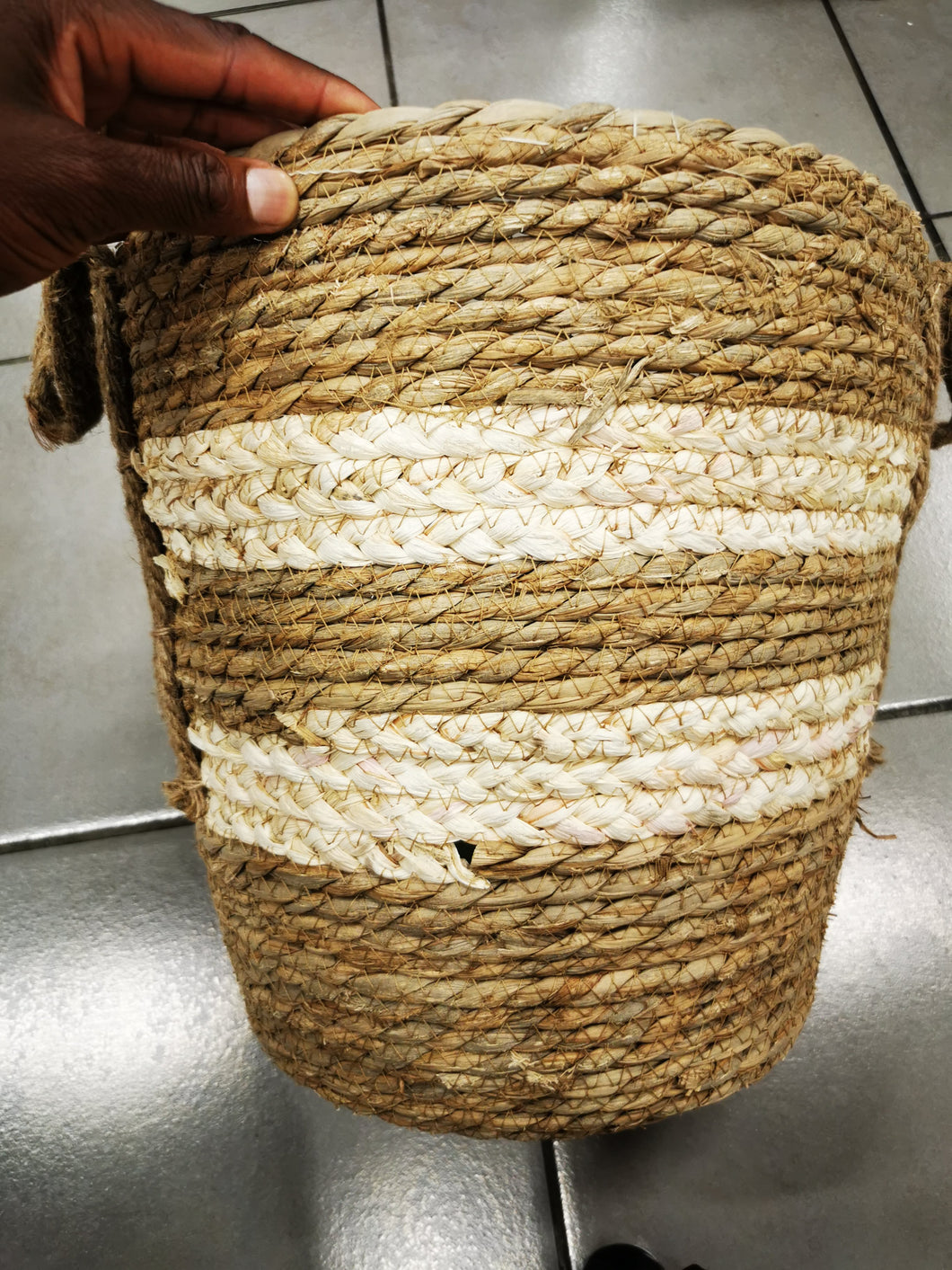 Striped natural baskets (30 cm)